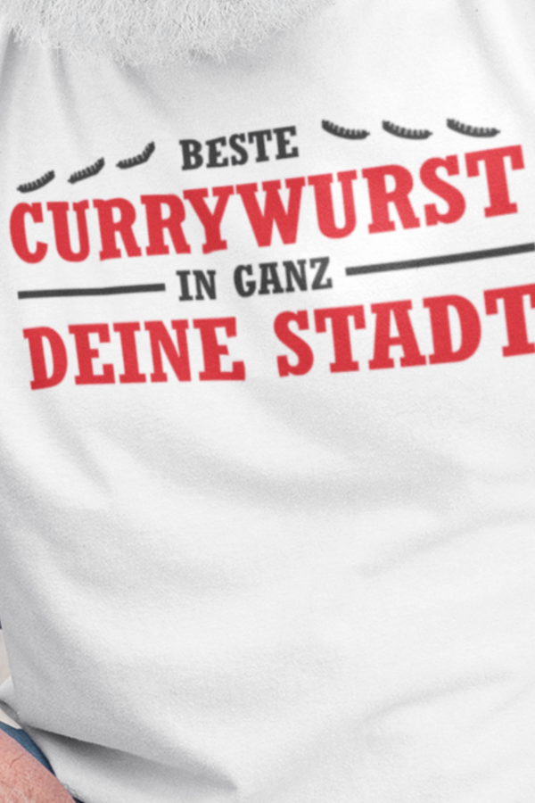 Beste Currywurst in ganz freie Stadt einzutragen weiß Geschenk curry imbiss nahaufnahme+