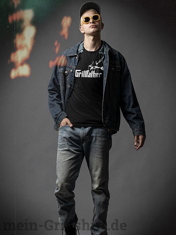 Grillfather Black schwarz Chef am grill Master des Grills mein Grillshirt bbq liebe griller geschenk online shoppen bbq