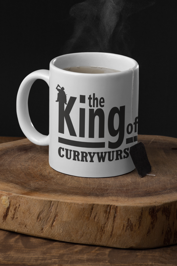 King of currywurst black tasse geschenk grillfans grillshirt